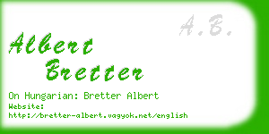 albert bretter business card